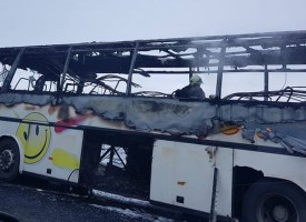 Автобус пламна на АМ „Тракия“ всички пътници са спасени
