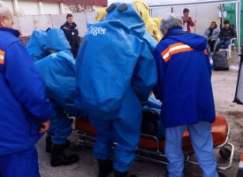 Мащабно учение на Пожарната събра полиция, доброволци и лекари в Пазарджик